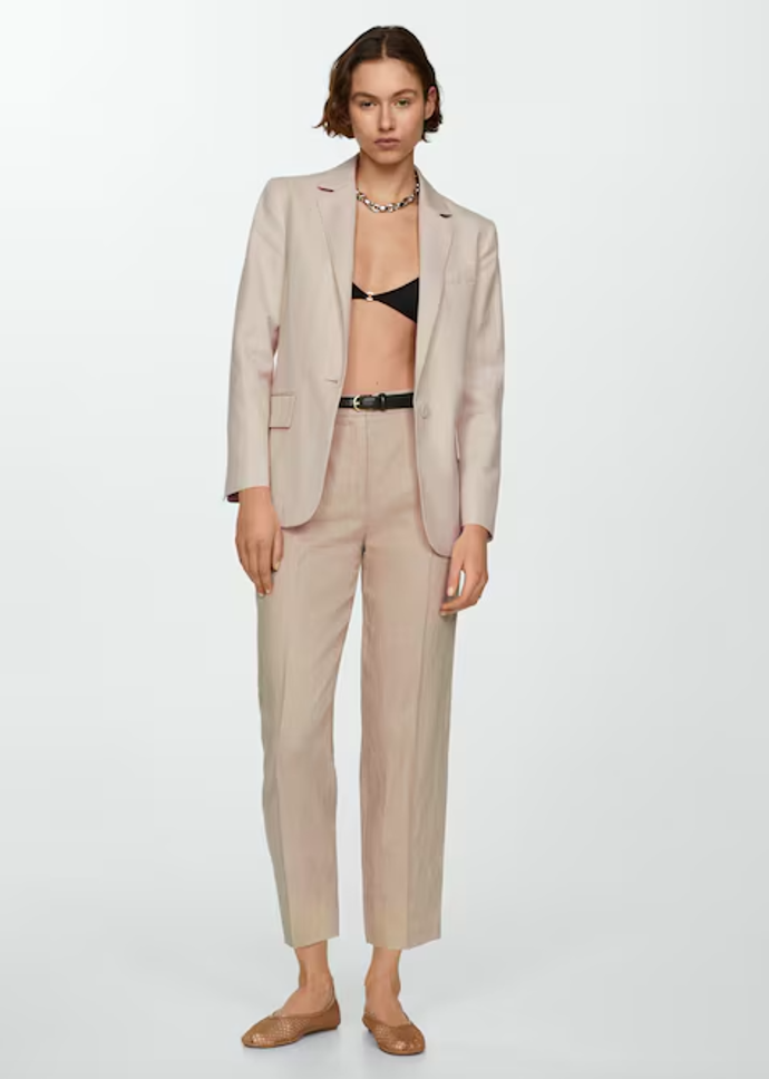  

100% linen straight trousers, Mango, 1299 Kč
