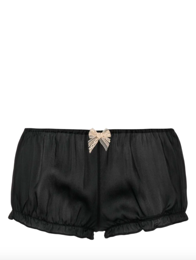  

Ruffle-trim silk bloomers, Kiki de Montparnasse, 3481 Kč, prodává Farfetch.com
