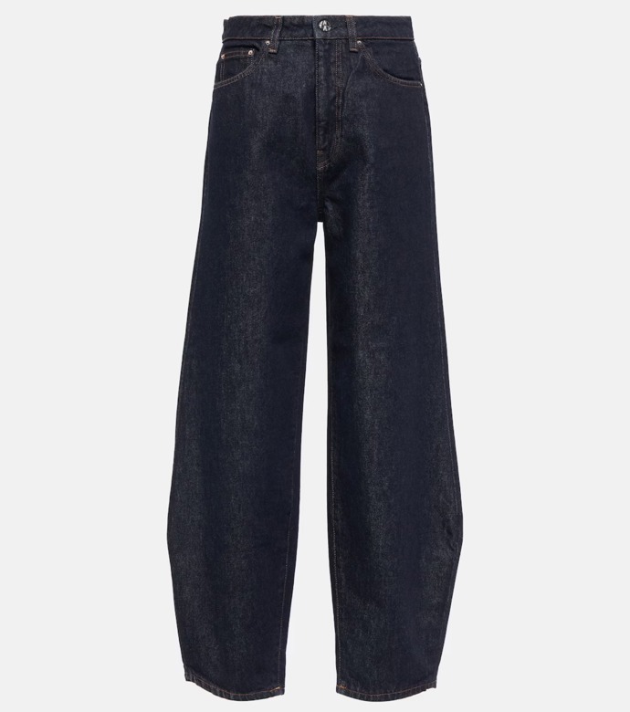  

High-rise barrel-leg jeans, TOTEME, 270 EUR, prodává Mytheresa
