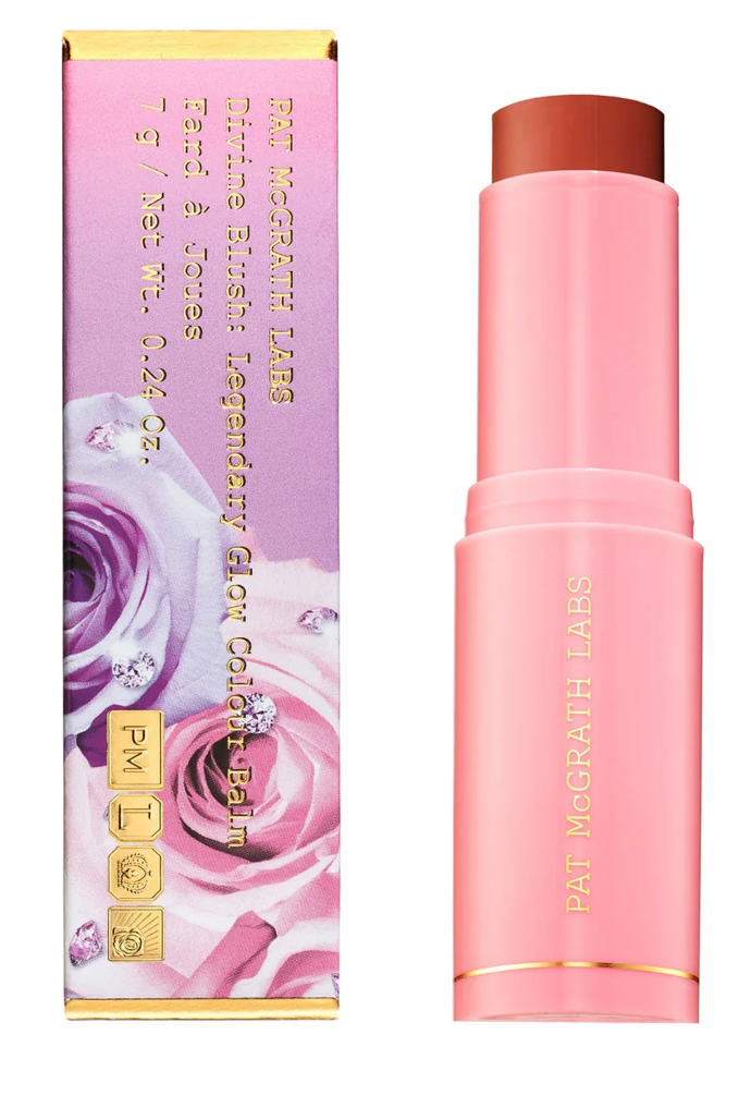 Krémová tvářenka Divine Cream Blush: Legendary Glow Color Balm od značky Pat McGrath v odstínu Sunkissed Seduction, dostupné na patmcgrath.com, 825,- Kč
