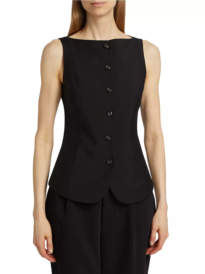 Róhe, Wool-Mohair Boatneck Waistcoat Top, Saks Fifth Avenue, 495 USD
