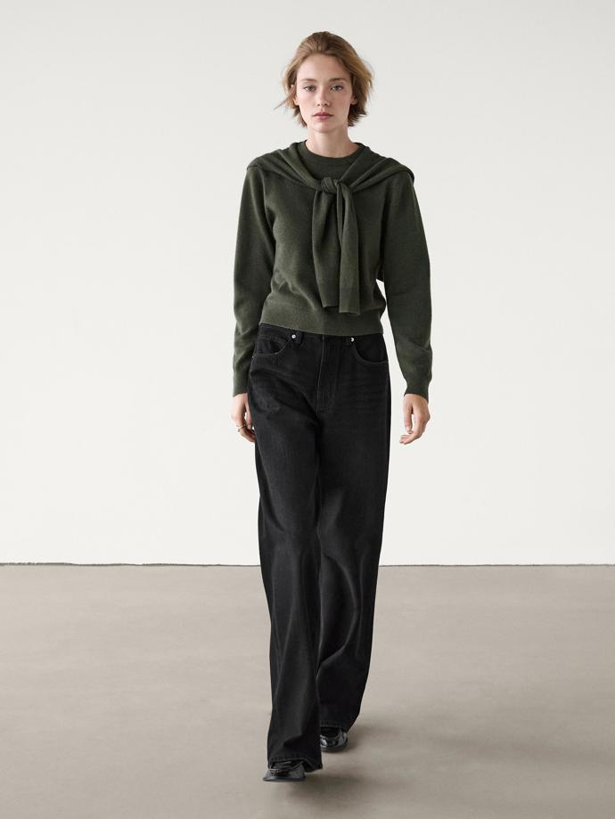 Úpletový svetr s dvojitými dlouhými rukávy, Massimo Duti, 2 399 Kč