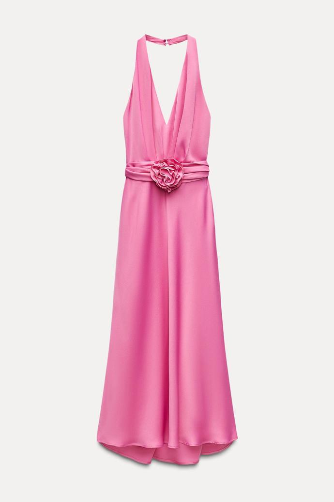 Zara, Saténové šaty s květinou, Zara, 1 199 Kč