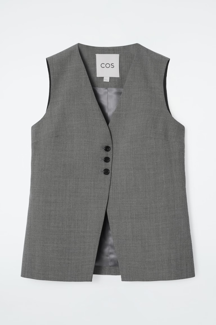 COS, LONGLINE TAILORED TWILL WAISTCOAT, COS, 99 EUR
