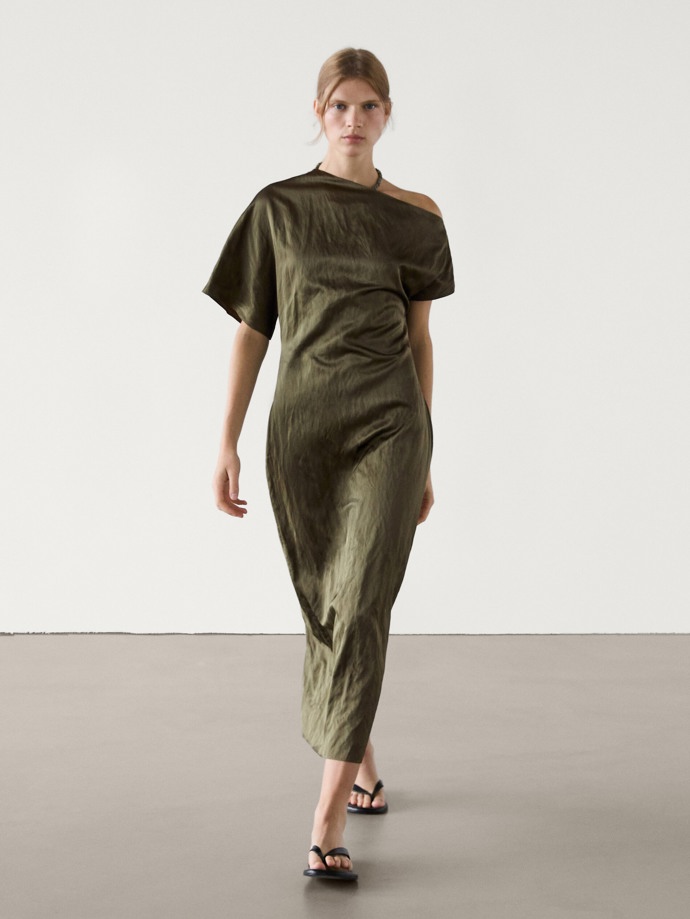 Massimo Dutti, Midi šaty s krajkovým lemem, Massimo Dutti, 3 299 Kč