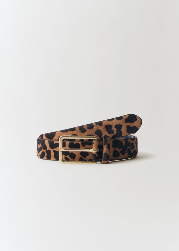 Kožený pásek s leopardím motivem, Mango, 899 Kč