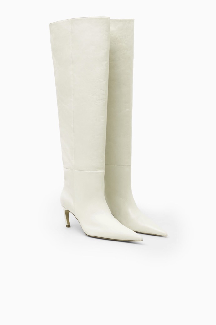  Pointed-Toe Leather Knee-high Boots, COS, 290 GBP