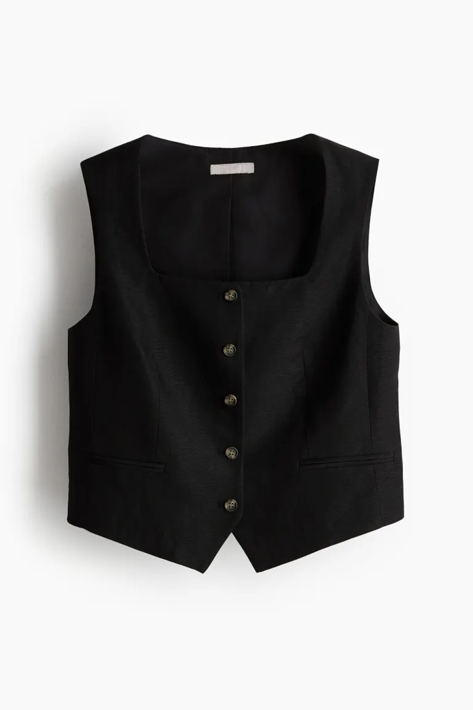 Společenská vesta ze směsi lnu, H&M, 839 Kč