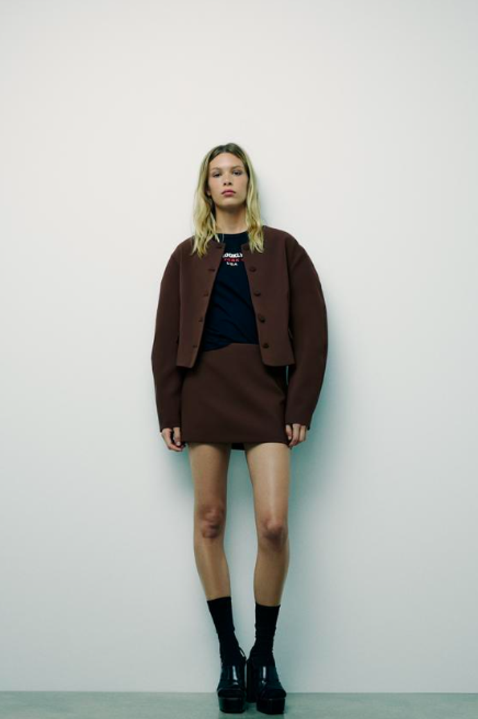  Mini sukně s pasem do pasu, Zara, 649 Kč
