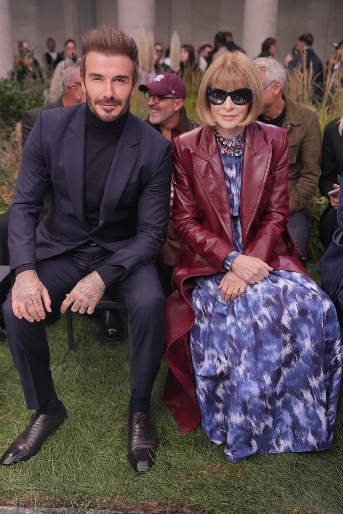  David Beckham a Anna Wintour na Milano Fashion Week 