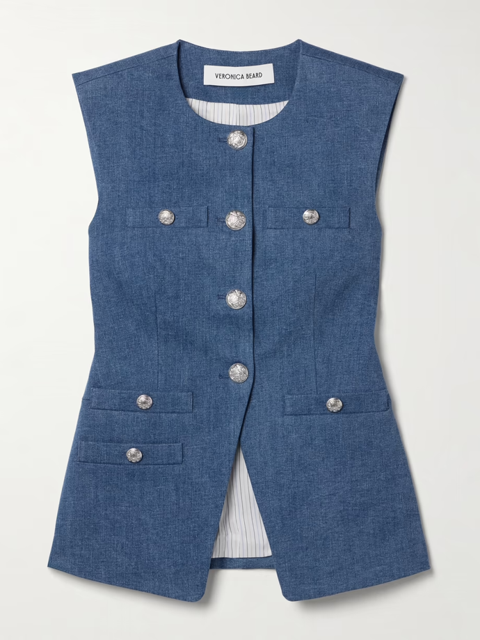 Veronika Beard, Tamara denim vest, Veronika Beard, Net-a-Porter, 470 USD