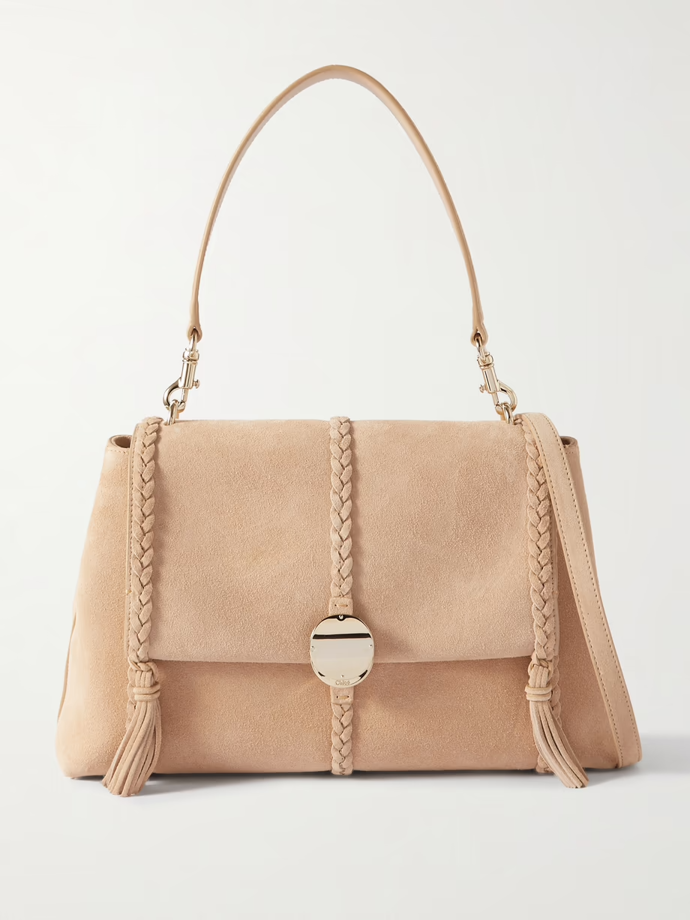 Pletená semišová taška přes rameno, Chloé, prodává Net-a-porter, 60 251 Kč