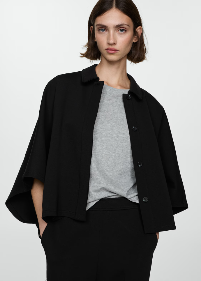 Pelerínová bunda s knoflíky, Mango, 1 599 Kč