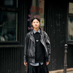 Áčková sukně, streetstyle Áčková sukně, streetstyle
