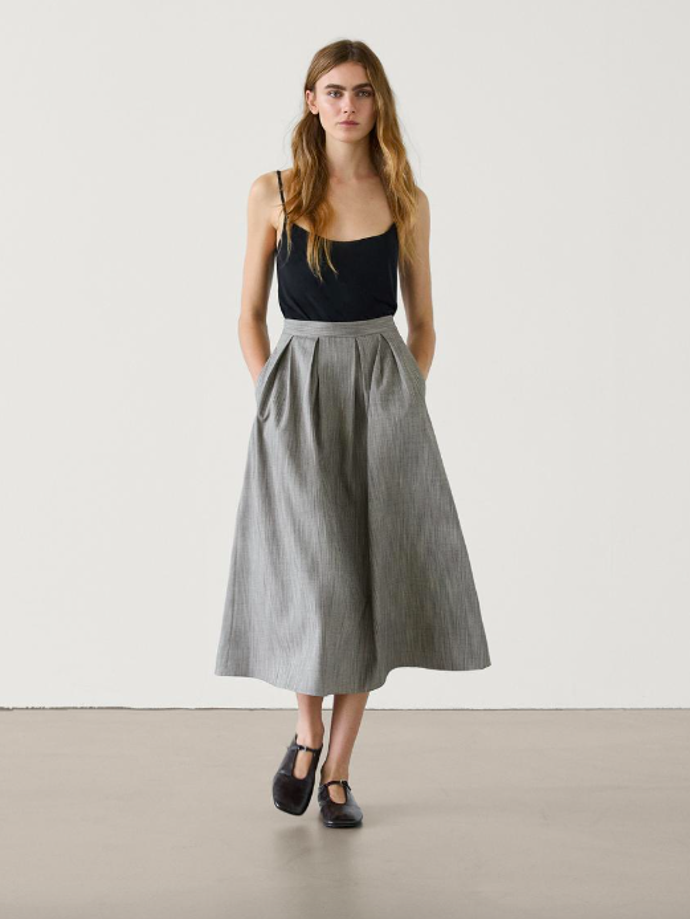  Midi sukně z melírované látky, Massimo Dutti, 2 699 Kč