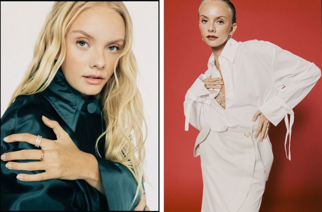 Vlevo: Kabát, Zuzana Kubíčková; šperky, L’antidoteVpravo: Košile, LEEDA; sukně, Ether; podprsenka, Tereza Vu; šperky, L’antidote Vlevo: Kabát, Zuzana Kubíčková; šperky, L’antidoteVpravo: Košile, LEEDA; sukně, Ether; podprsenka, Tereza Vu; šperky, L’antidote