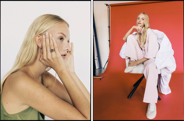 Vlevo: Top, Jana Mikešová; šperky, L’antidoteVpravo: Košile a kalhoty, Ether; ponožky, Tezenic; boty, Bershka; šperky, L’antidote Vlevo: Top, Jana Mikešová; šperky, L’antidoteVpravo: Košile a kalhoty, Ether; ponožky, Tezenic; boty, Bershka; šperky, L’antidote