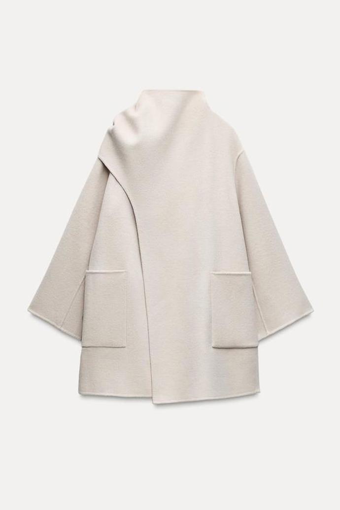  Vlněný kabát se šálou, Zara, 2799 Kč