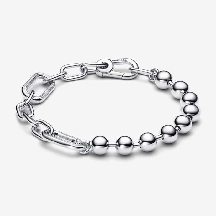  ME Metal Bead & Link Chain Bracelet, Pandora, 125 usd