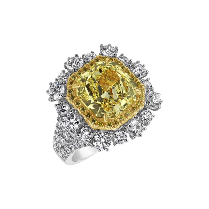  Prsten s bílými a žlutými diamanty Golden Sun, Alo Diamonds, 6 352 500 Kč