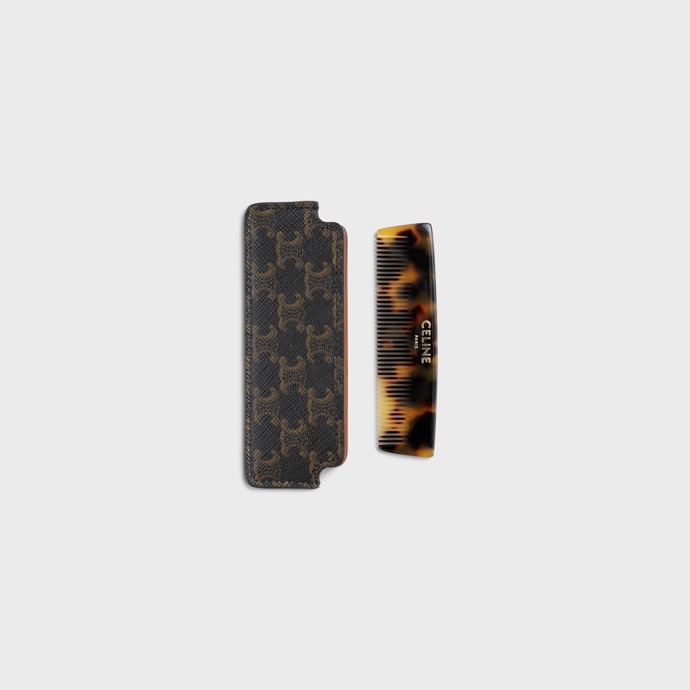  Hřeben Moustache Comb v koženém pouzdru, Celine, 3500 Kč