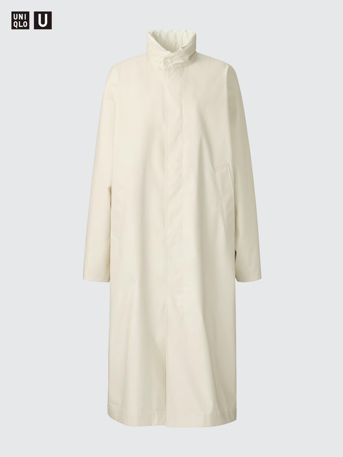 Dlouhý kabát s povrchovou úpravou, Uniqlo, 2 386 Kč