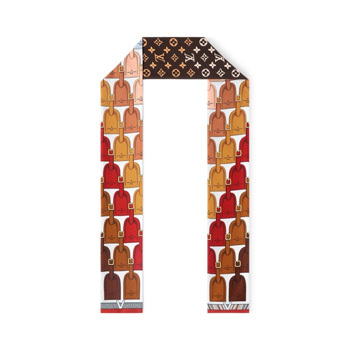  Šátek s cestovatelským motivem My LV Tags Bandeau, Louis Vuitton, 220 usd