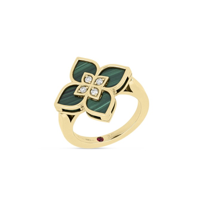  Prsten Venetian Princess s diamanty a malachitem, Roberto Coin, od 2670 eur