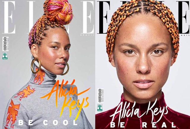  Nenalíčená Alicia Keys na obálce brazilské Elle