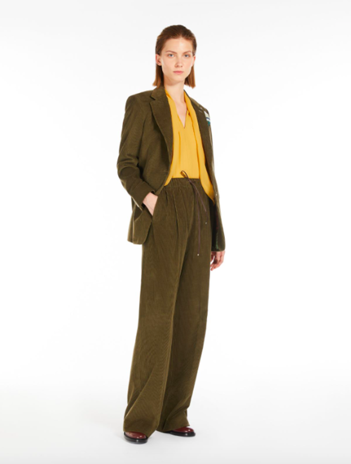  Manšestrové kalhoty s příměsí kašmírové vlny, Max Mara, 17 600 Kč