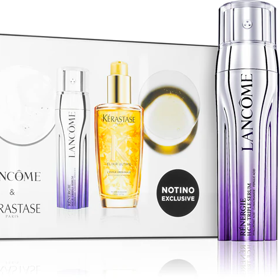 Dárková sada pleťového séra Lancôme Rénergie H.C.F. Triple a suchý olej Kérastase Elixir Ultime L'huile Originale, prodává Notino, 3 703 Kč Dárková sada pleťového séra Lancôme Rénergie H.C.F. Triple a suchý olej Kérastase Elixir Ultime L'huile Originale, prodává Notino, 3 703 Kč