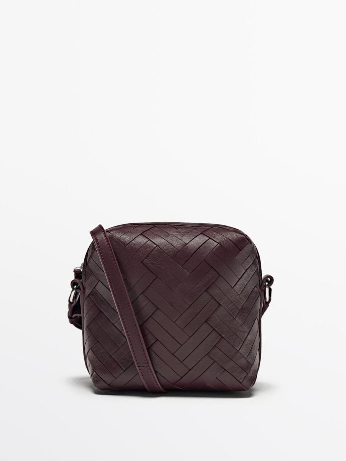 Zapletená Napa kožená kabelka, Massimo Dutti, 3 999 Kč
