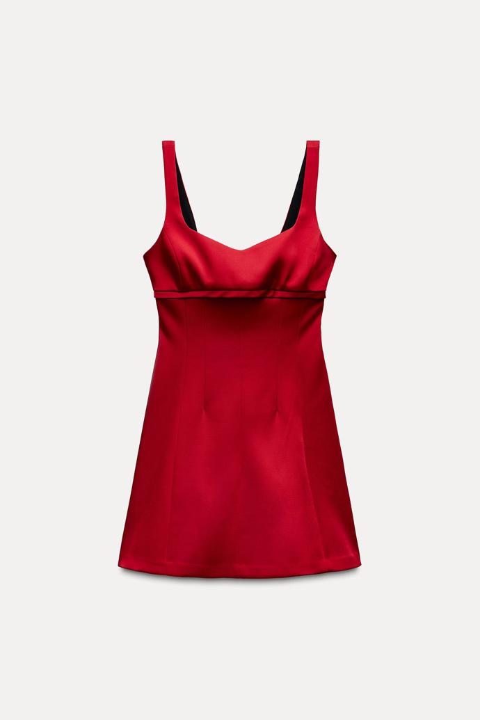Saténové šaty s detailem, Zara, 849 Kč