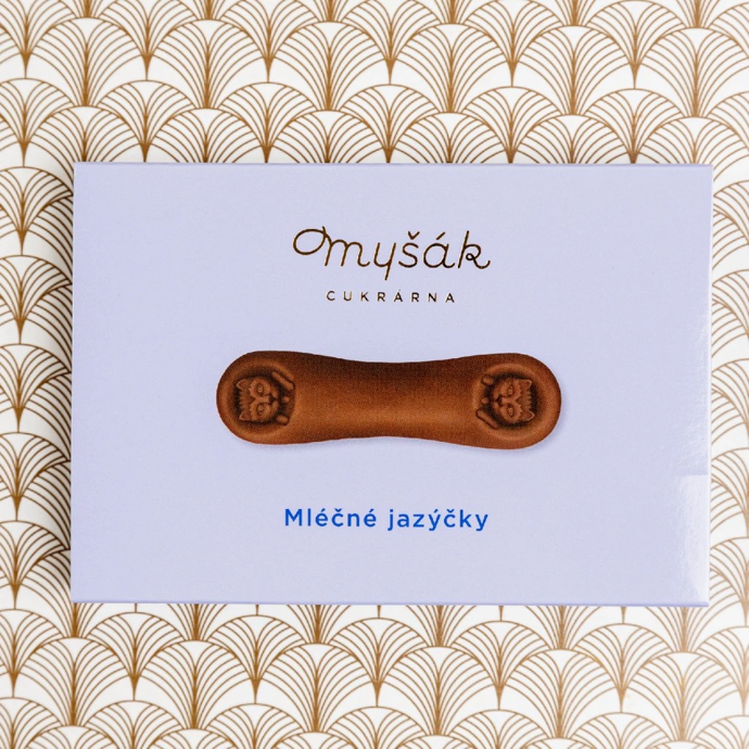 Mléčné čokoládové jazýčky, Myšák, 158 Kč