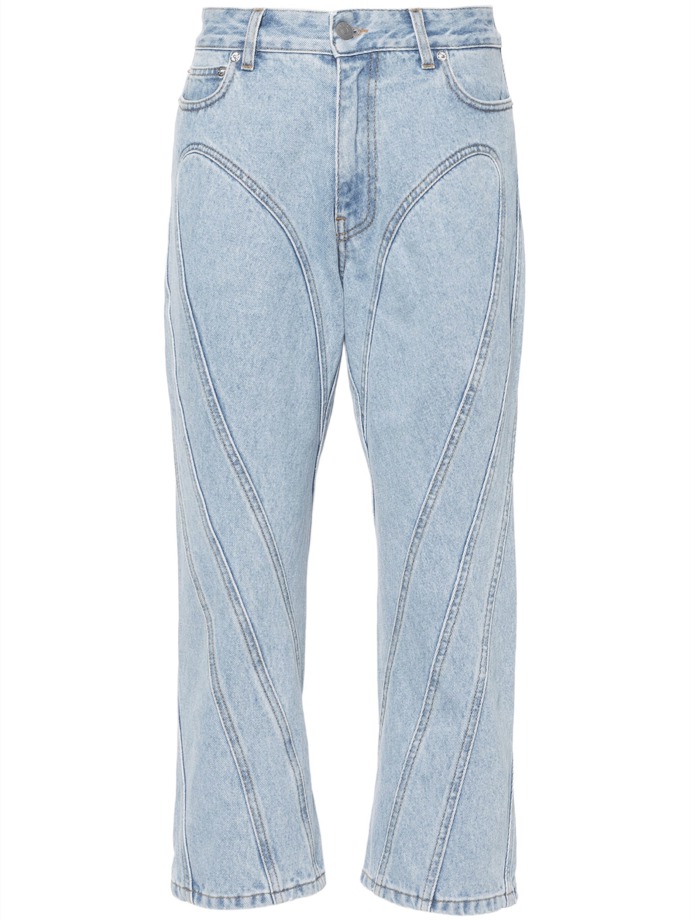  High-rise cropped jeans, Mugler, 624 eur, prodává Farfetch