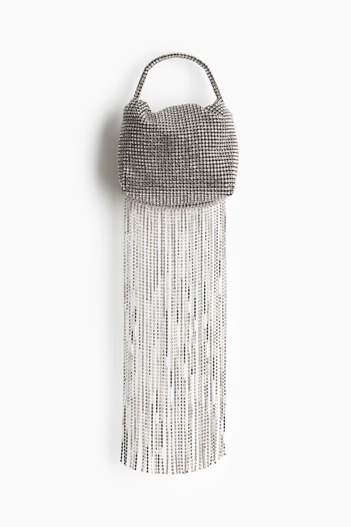 Štrasová kabelka s třásněmi, H&M, 2 199 Kč