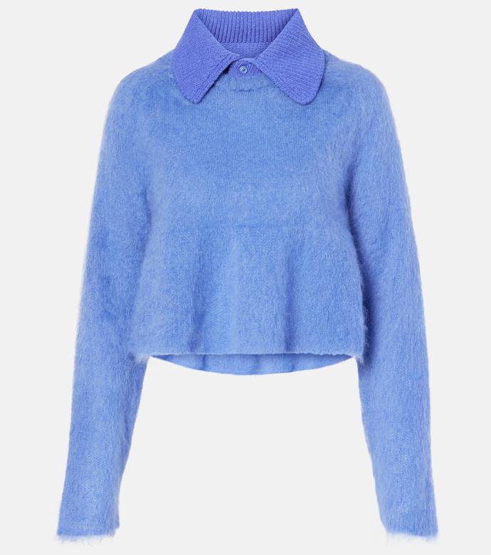 Svetr s kontrastním límcem, Loewe, prodává MyTheresa, 46 583 Kč
