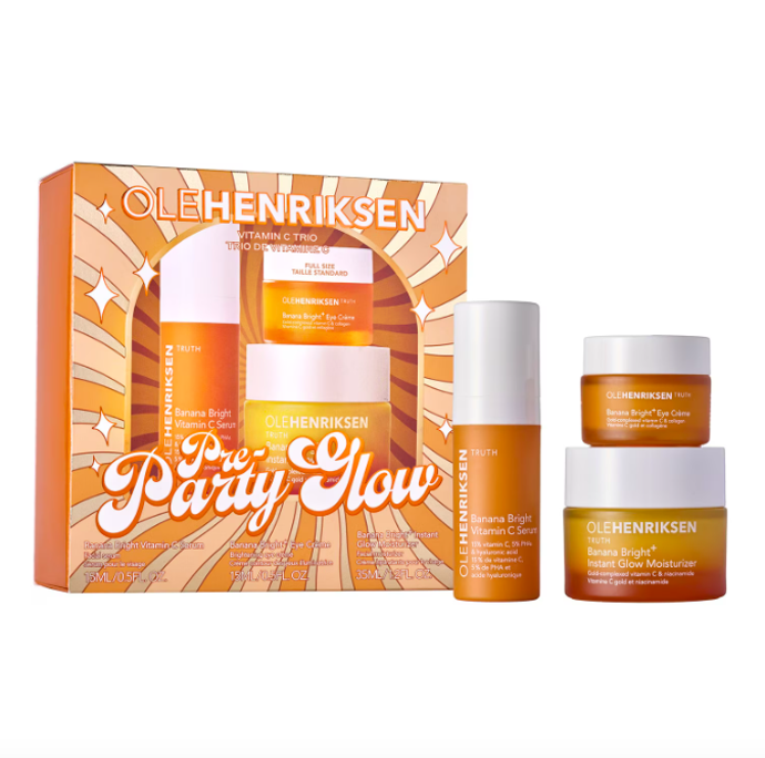  Sada pečujících ikonických produktů Pre-Party Glow, Olehenriksen, prodává Sephora, 1 490 Kč