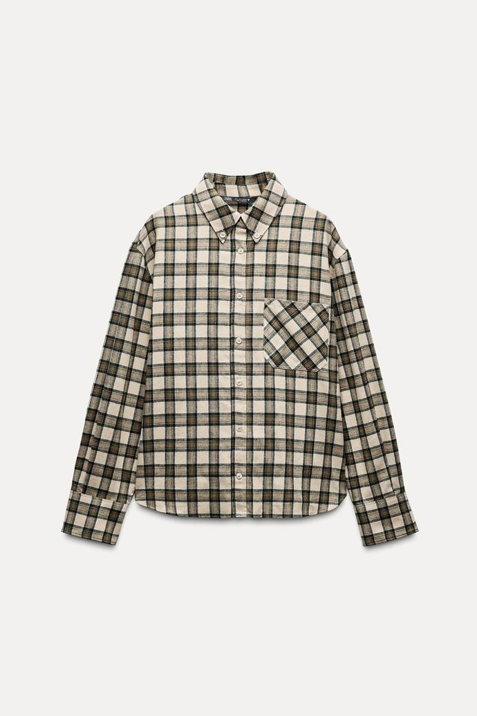Kostkovaná flanelová košile, Zara, 199 Kč