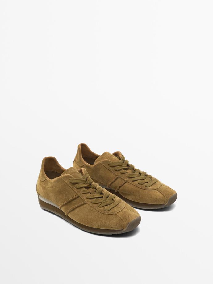 Tenisky ze štípaného semiše, Massimo Dutti, 2 999 Kč