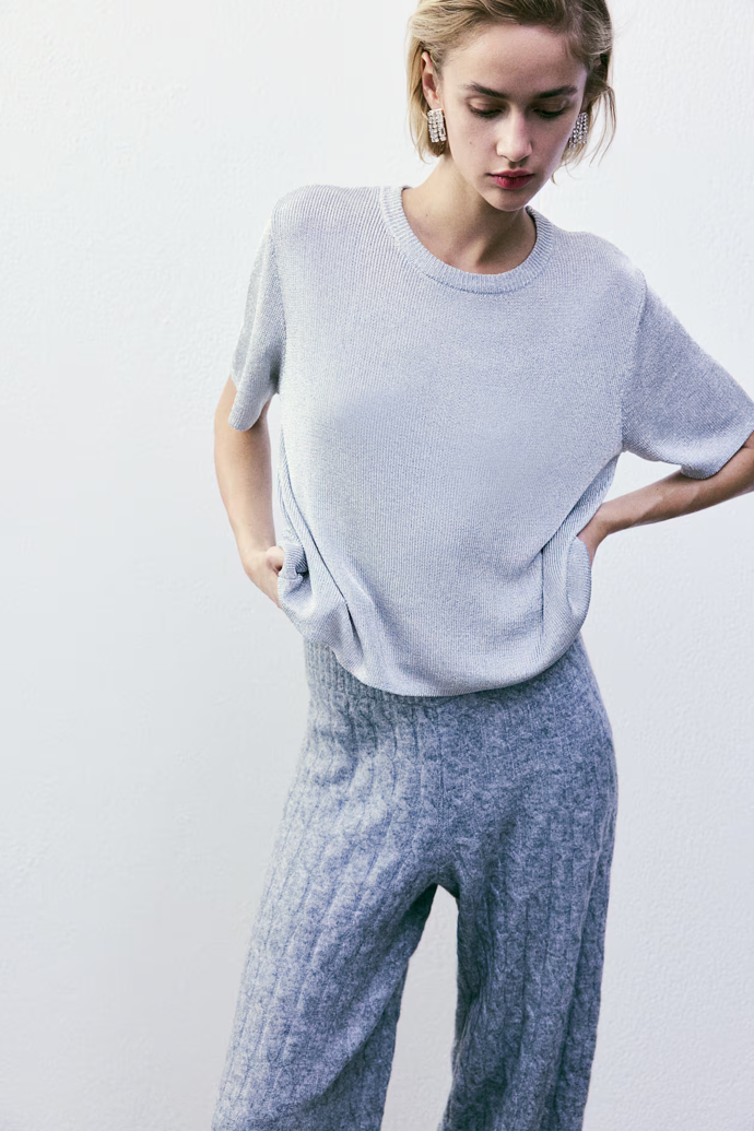 Tričko z metalického úpletu, H&M, 719 Kč