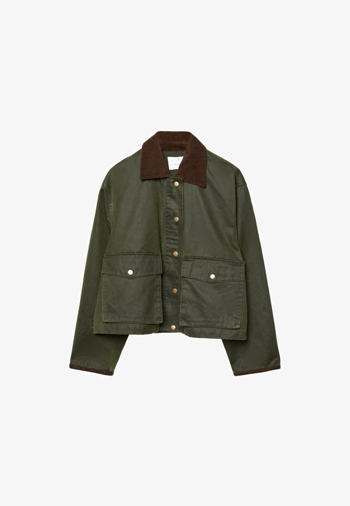Bunda z umělé kůže - khaki, Stradivarius, Zalando, 1 499 Kč