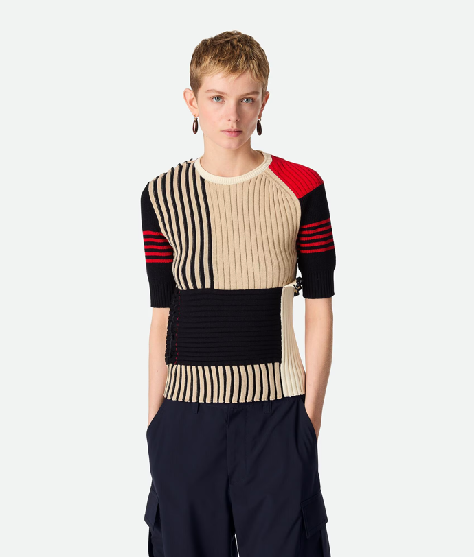Bavlněný patchwork top, Bottega Veneta, 35 294 Kč
