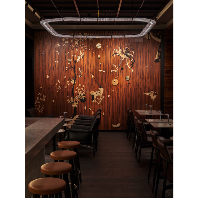 MICHAL BAČÁK - intarzie pro bar Forbína (spolu s zeitgeist.limited)