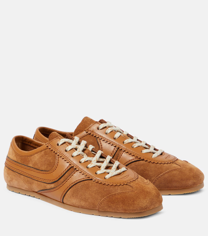 Tenisky z kůže a semiše, Dries Van Noten, prodává MyTheresa, 9 656 Kč