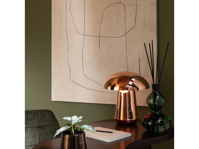 Měděná kovová stolní lampa J-line Mushroom, Designovynabytek, 6 424 Kč