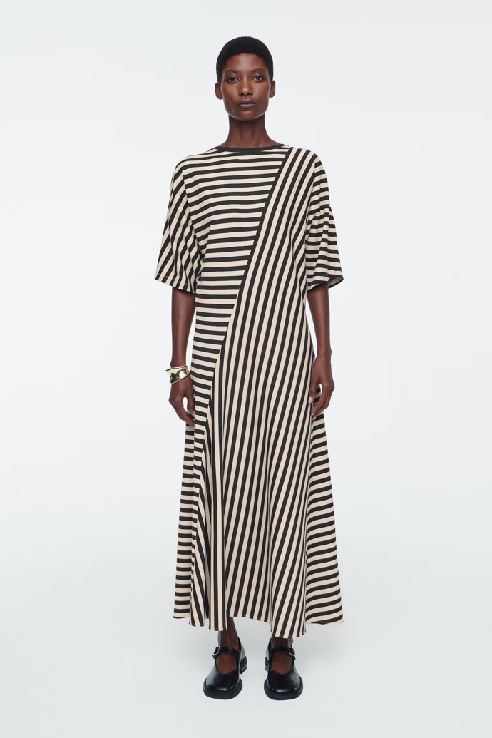 Pruhované jersey midi šaty, COS, 89 EUR