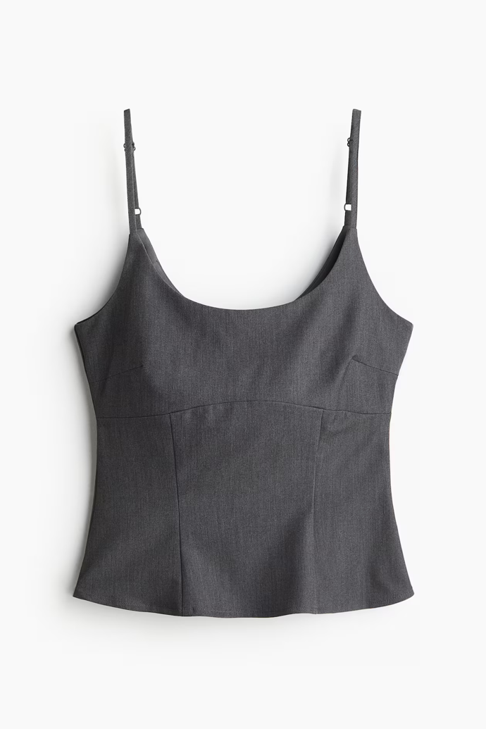 Top s ramínky v korzetovém stylu, H&M, 239 Kč