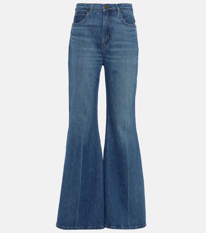  Denimové kalhoty The Extreme Flare high-rise flared jeans, Frame, 440 eur, prodává Mytheresa
