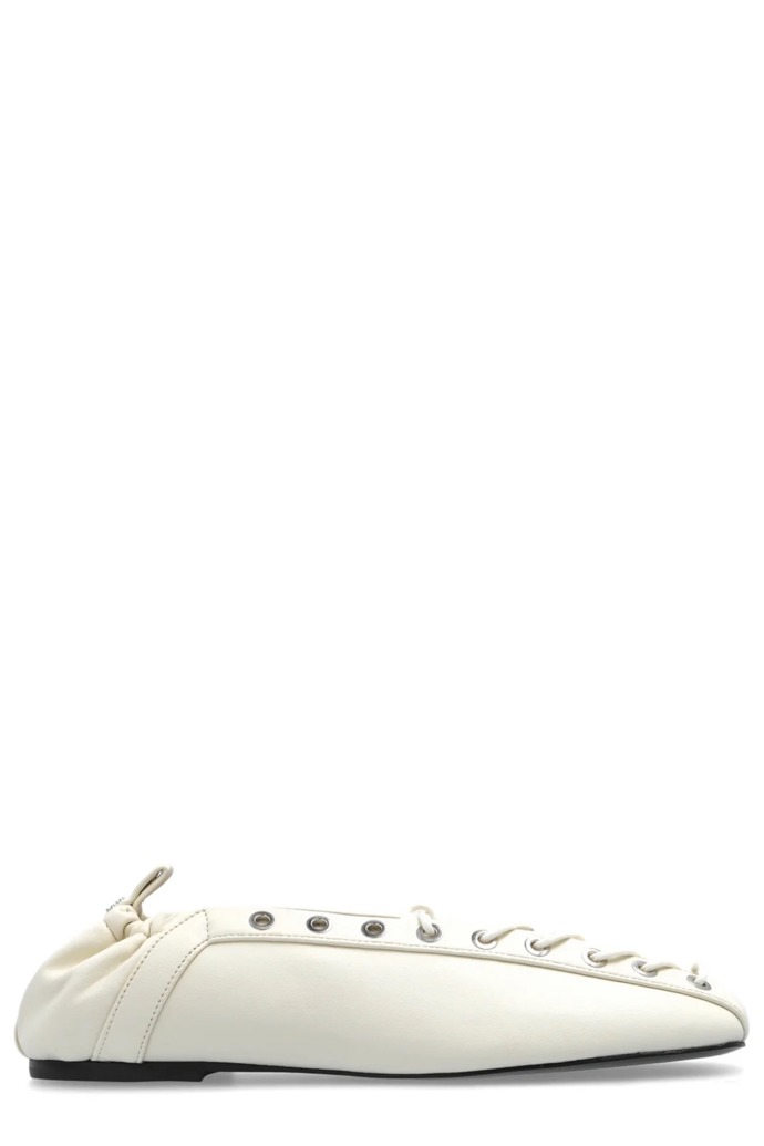  Lace-Up Ballet Shoes, Ganni, 477 eur, prodává Mytheresa
